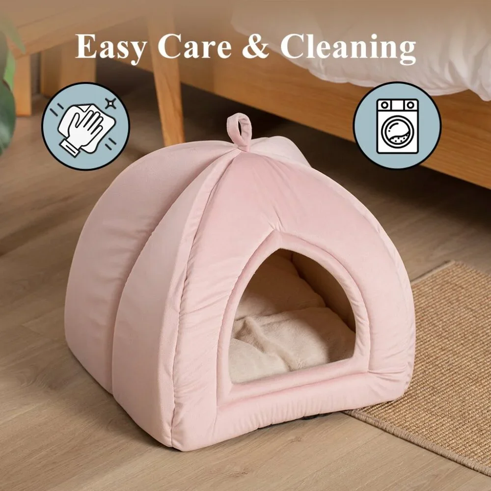 Large Cat Bed - Soft Cat Tent - Pink - 19x19 inches - New In Original Packaging